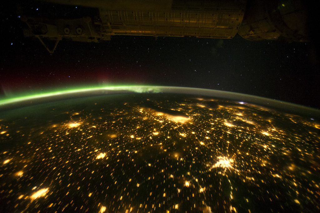 image of city lights from ISS